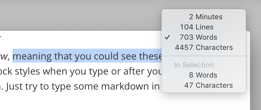 typora word count