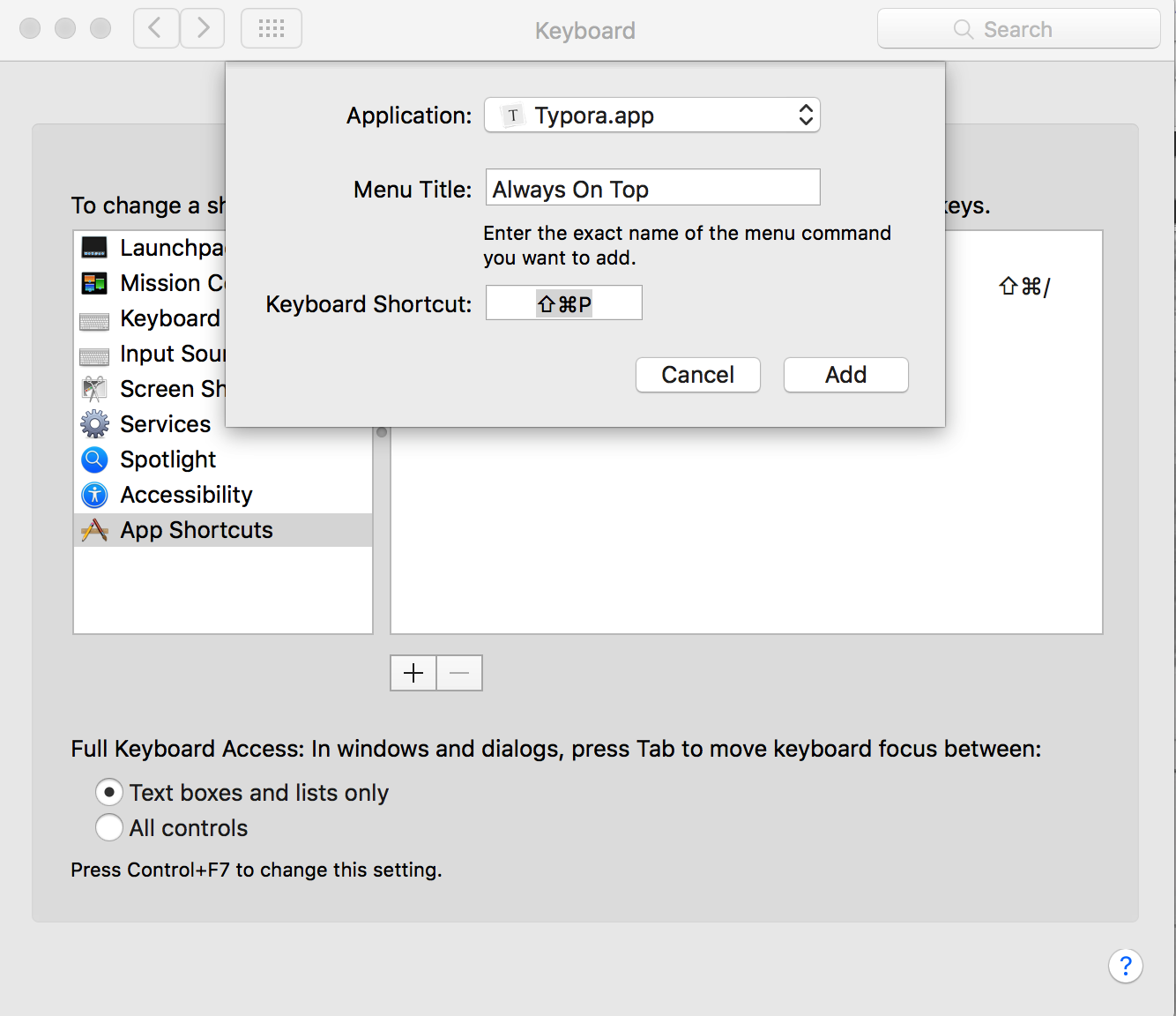 Shortcut Keys